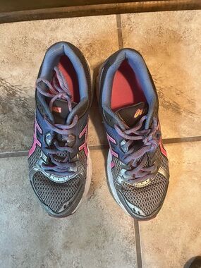 ASICS Gray and Pink Women's Running Shoes